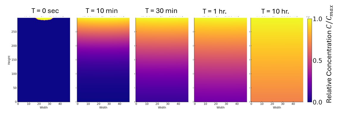 Diffusion of ink in water
